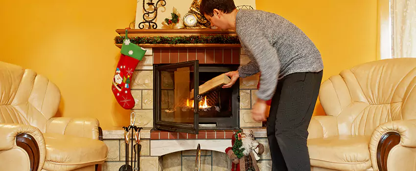 Rusted Metal Fireplace Restoration in West End, Georgia